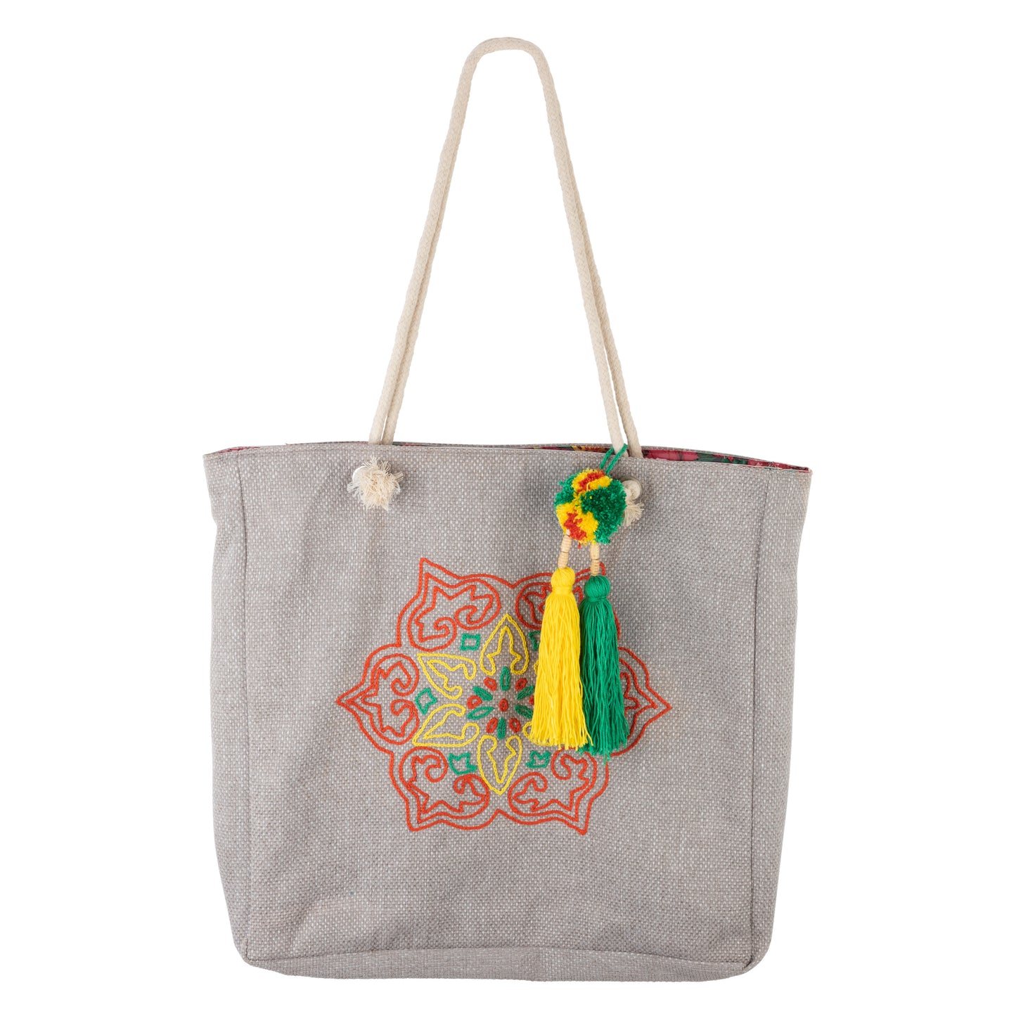 Shining Star Tote with Orange and Green Tassel