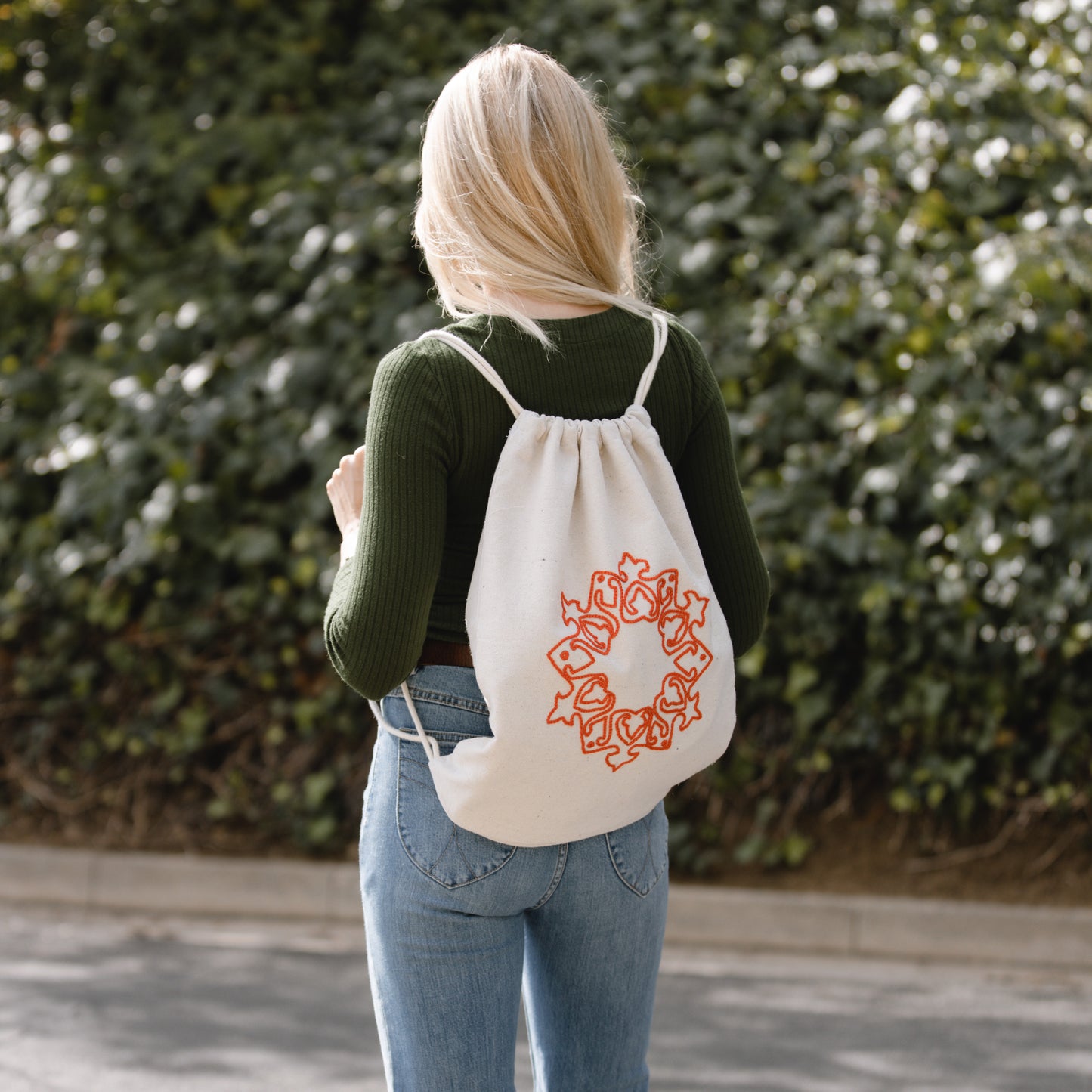 Red Lotus Flower Backpack