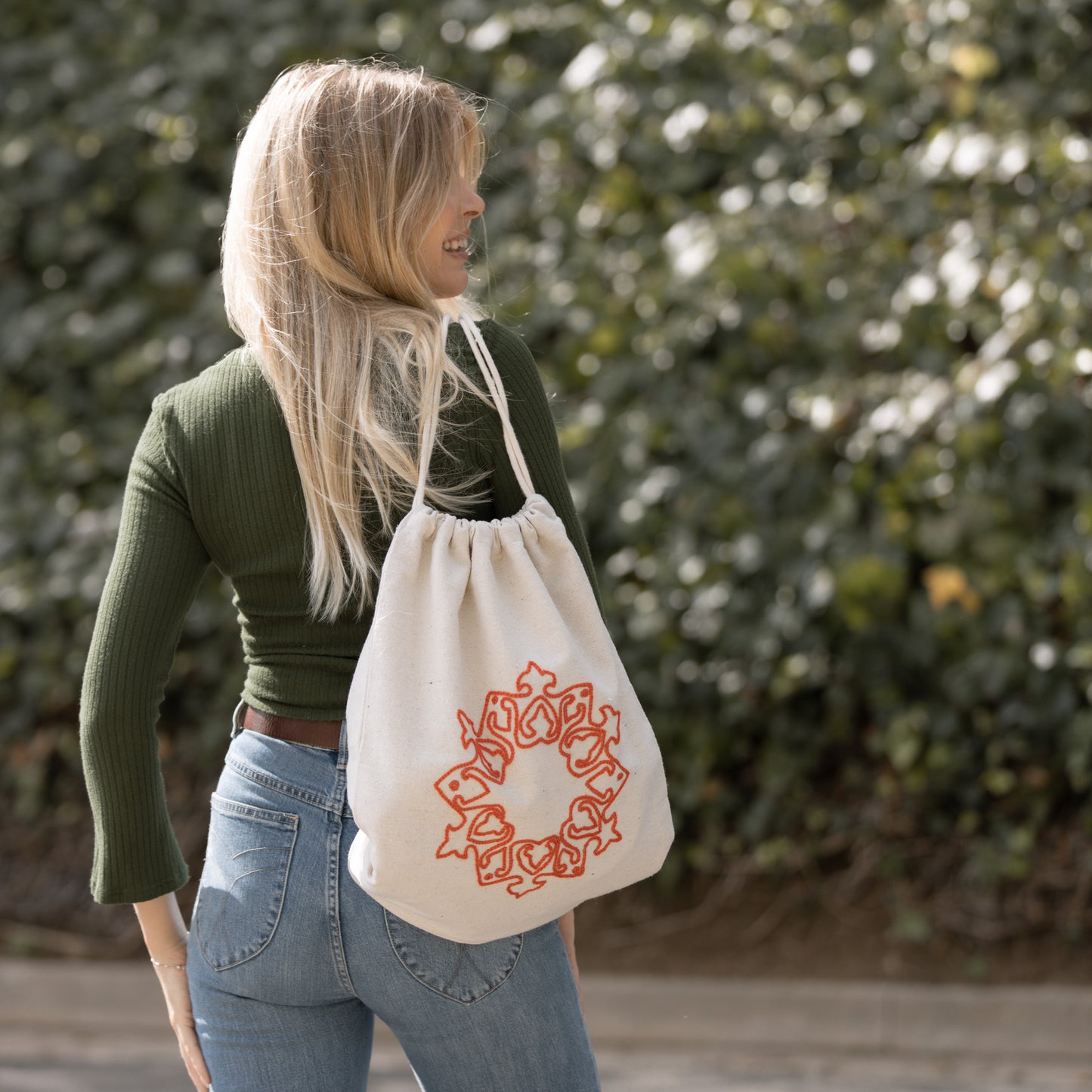 Red Lotus Flower Backpack