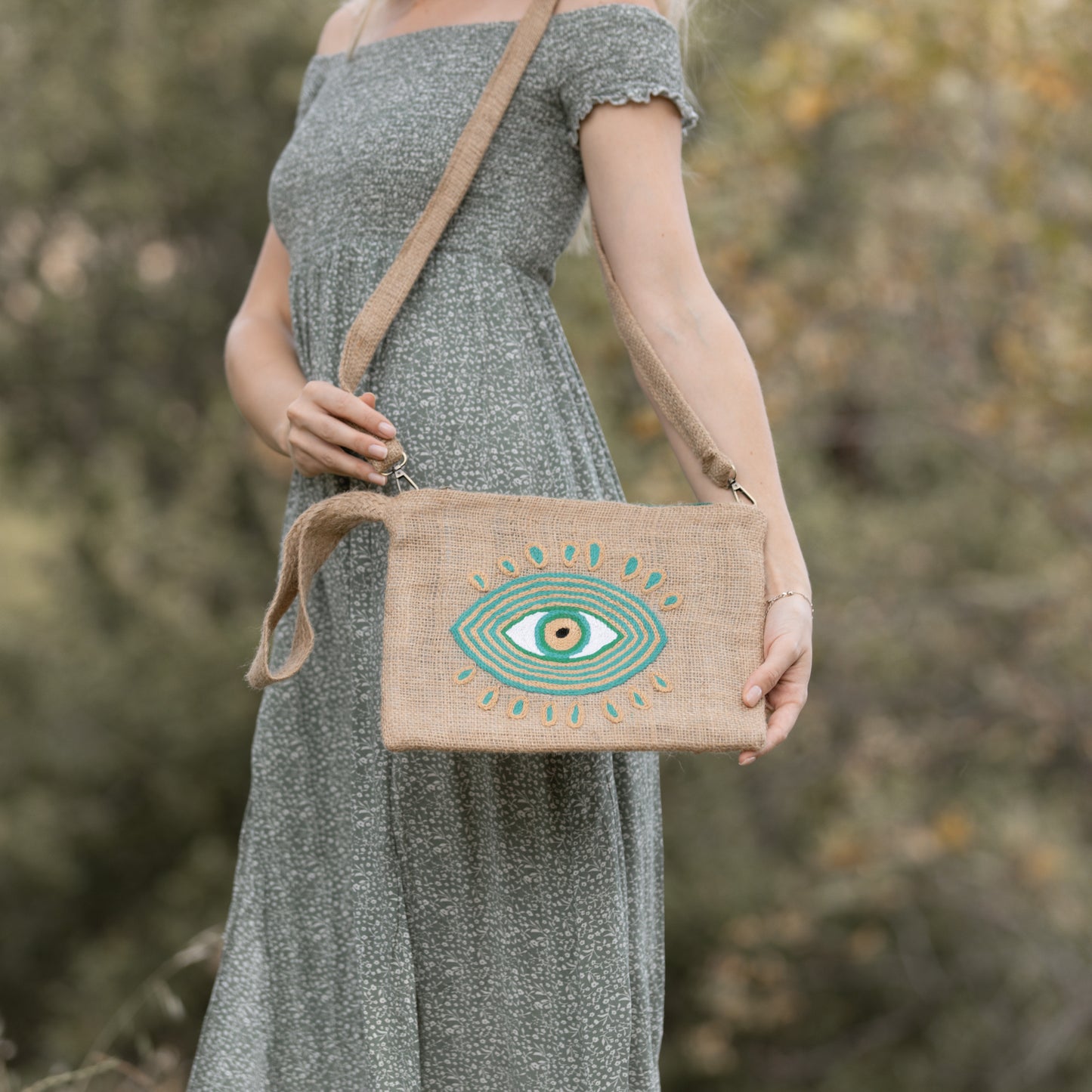 Green Evil Eye Clutch