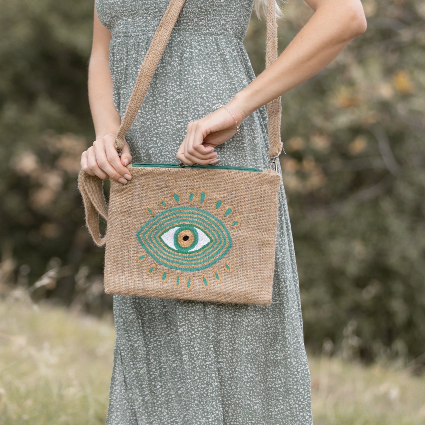 Green Evil Eye Clutch